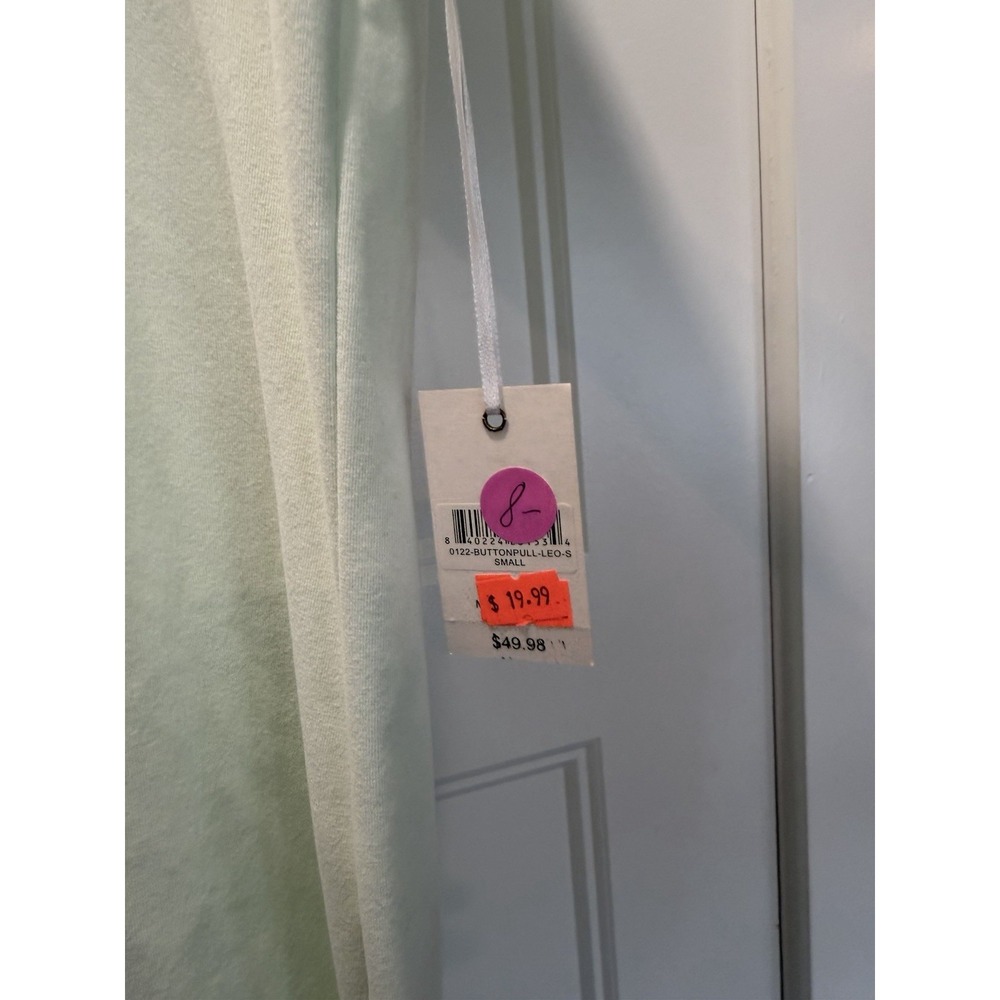 NWT Simply Southern Mint Fleece Pullover Leopard Elbow Patches Size‎ Small - Picture 3 of 4
